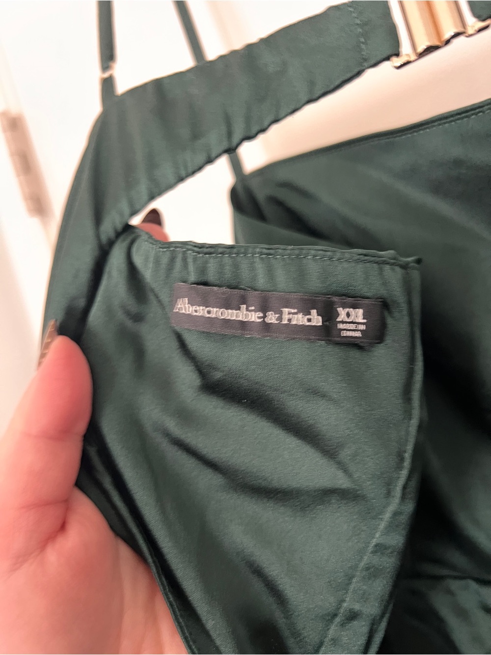 Abercrombie & Fitch Giselle Pleated Cutout Maxi Dress Green XXL - Picture 5 of 5